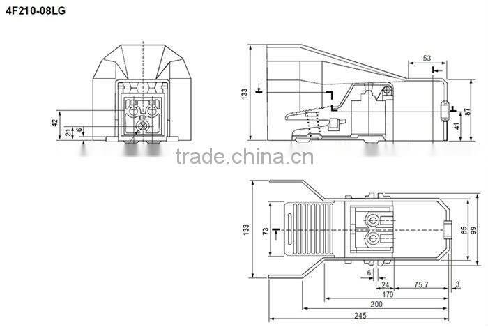 China supplier pneumatic valve 4F series 5 port 2 position air foot valve pedal valve