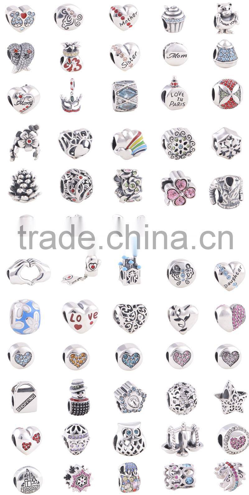 Solid Silver Flower Safety Chain fit for Silver European Brand Bracelet