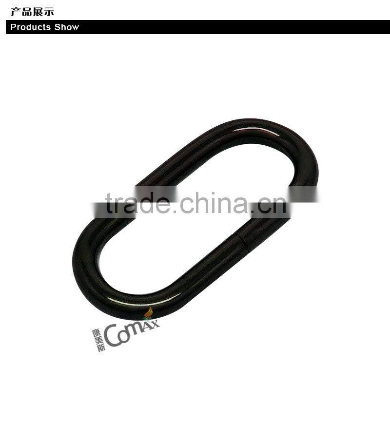 Fashion bag and handbag black metal oval ring