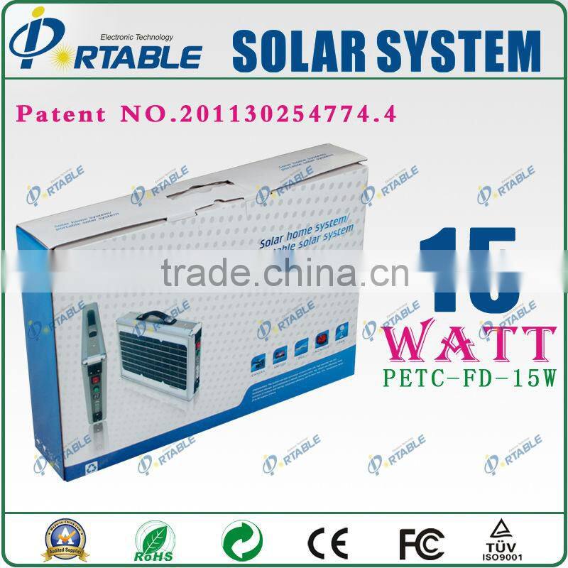 Home use 15w portable solar power system