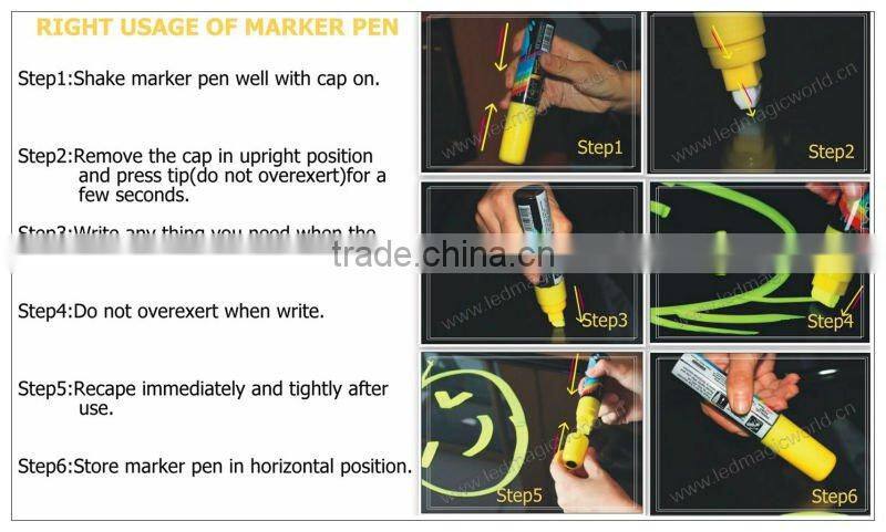 Innovative Amazon water based liquid chalk ink dry erasable ceramic marker pen