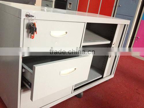 Tambour Door Steel Mobile Pedestal With 3 Drawers