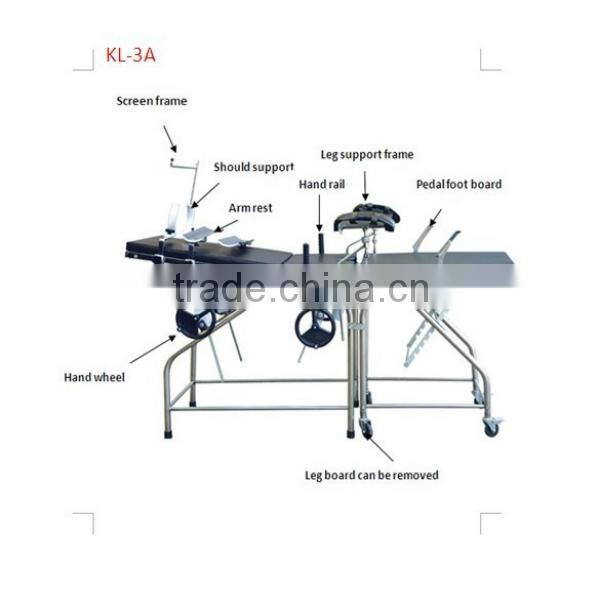(KL-3A) Portable Stainless Steel Labor And Delivery Beds gynecological examination table ELECTRIC obstetric delivery table