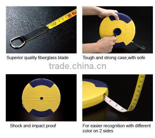 Fiberglass Tape Measure with 2-color blade
