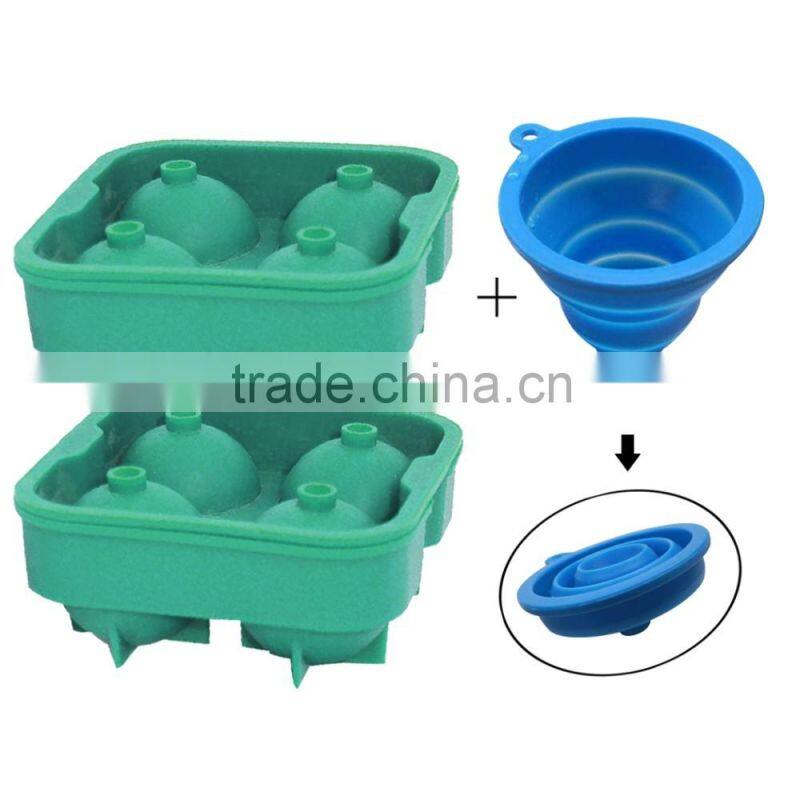 Ball Shape 4 Silicone Ice Cube Tray / Silicone Round Shape Ice Cube Tray Mold/Silicone Ice Ball Maker
