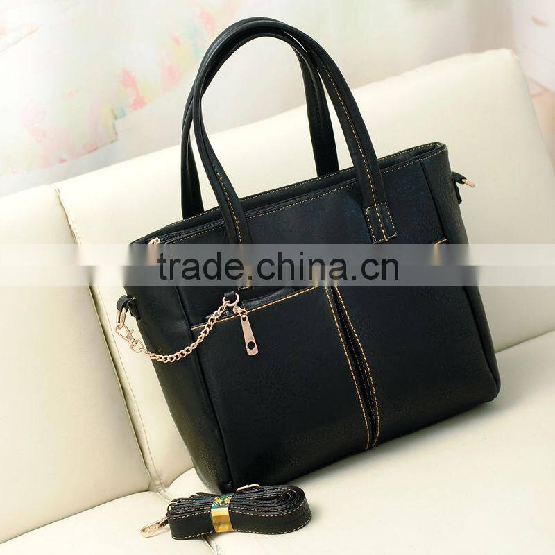 Guangzhou Market Hot Sell Black Women's Handbag With Small Purse
