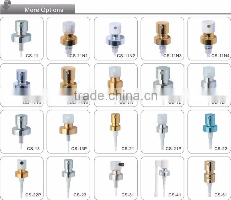 Aluminum perfume crimp pump mist sprayer 20/410 18/410