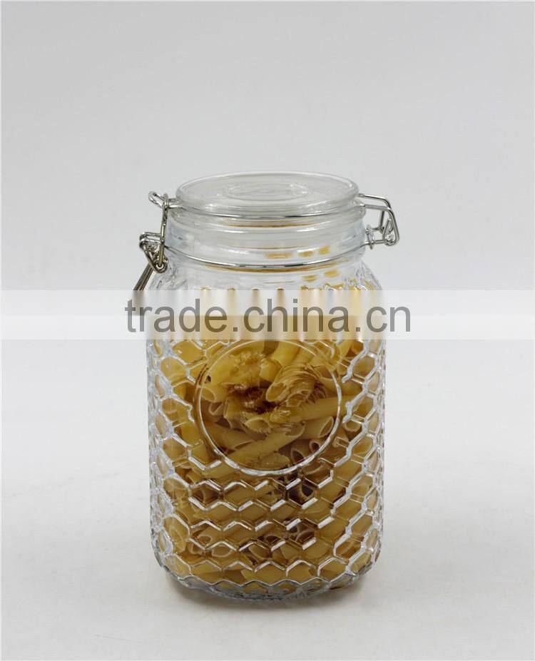 Airtight Decorative Clear Glass Canister