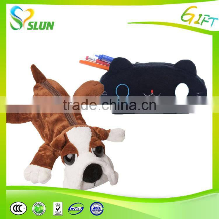 Plush Pencil Bag with Dairy Cow Chain Decoration