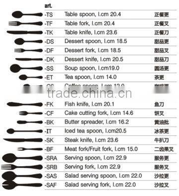 M7800 Flatware sets spoon fork and knife