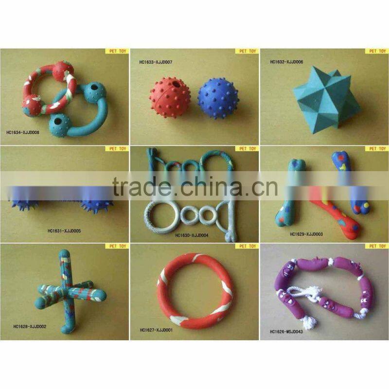 TPR Rubber pet dog toy with cotton rope