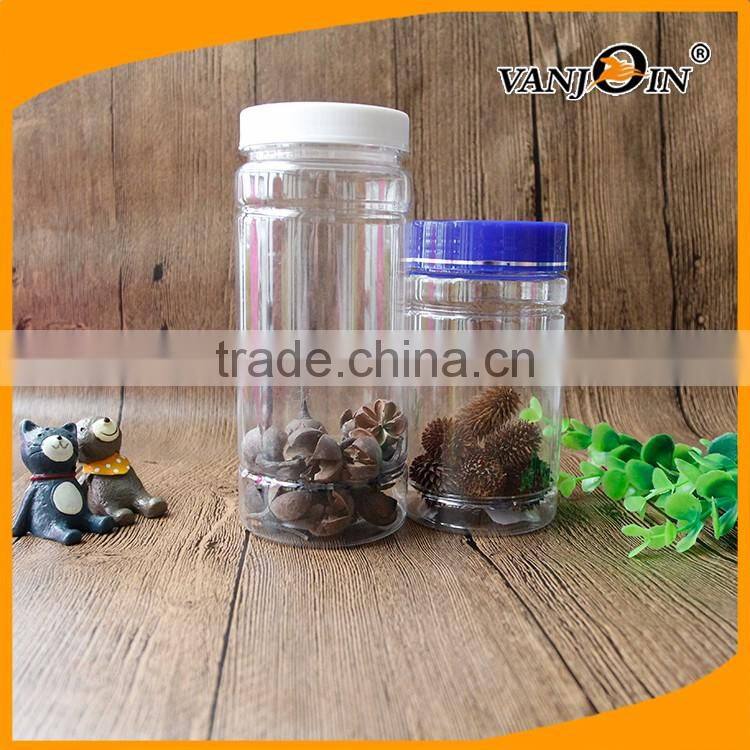 500ml PET Round Clear Plastic Herb Bottle With Screw Lid