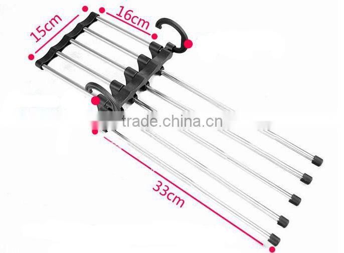 Wholesale from china 5 In 1 Stainless Steel Hanger Organizer Trousers Rack Tie