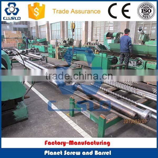 Screw and barrel for plastic extruder machine