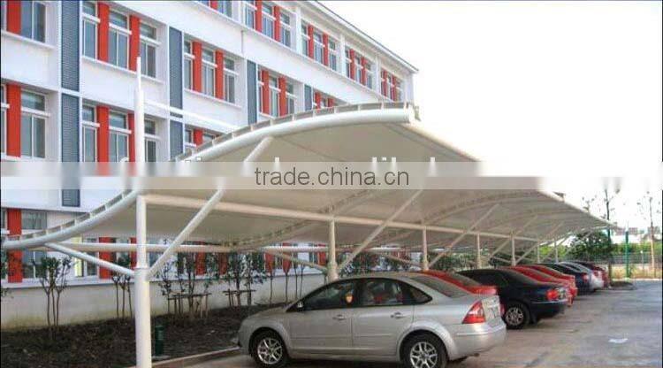 White steel structure carport