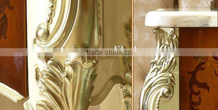 European Style Luxury Console Table, Parquet Pattern Wooden Corner Table, Nice Carving Storage Cabinet (BF01-ML042)