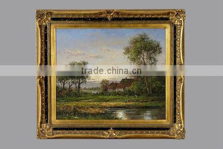 Gold plated wooden classical wooden frame oil painting