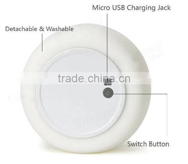 Rechargeable Color Changeable Silicone LED Sensitive Tap Control Night Light for Home