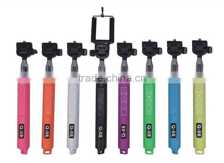 2015 self timer bluetooth selfie stick monopod with zoom for iphone and Andriod