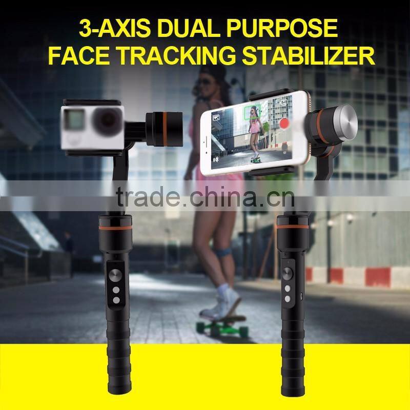 Hot Bluetooth Handheld 3Axis Face Tracking Stabilizer For Mobilephone/Camera Photographing,Dual Purpose Professional Stabilizers