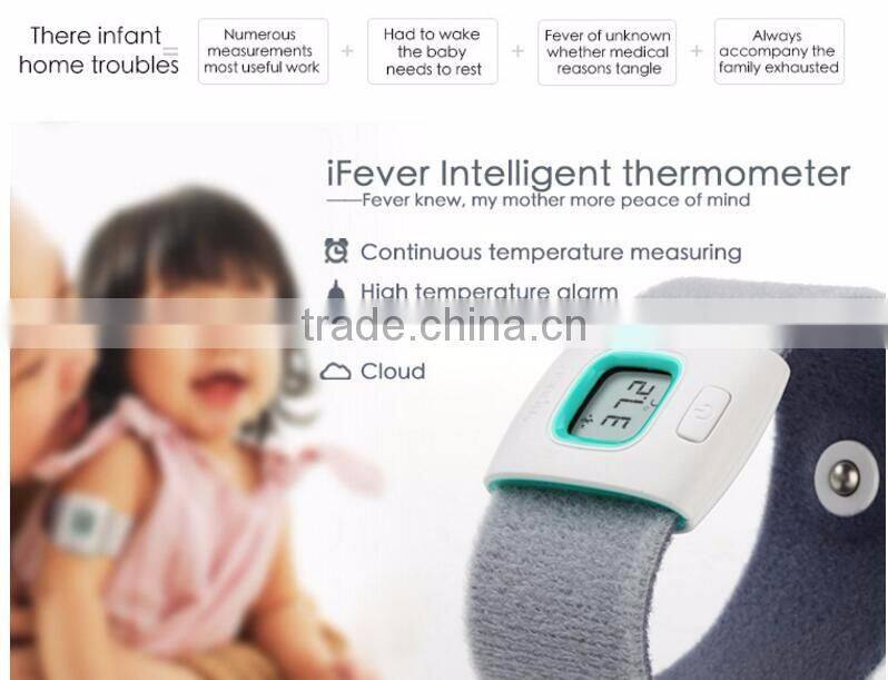 New Bluetooth smart thermometer with high temporature alarm, wearable electric thermometer for baby