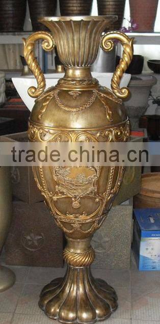 SJLJ01248 Shengjie best quality FRP/GRP decoration flowerpot, Polyresin western style flowerpots