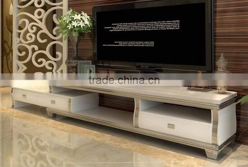 hot selling royal luxury high gloss stainless steel TV stand/cabinet design E1073
