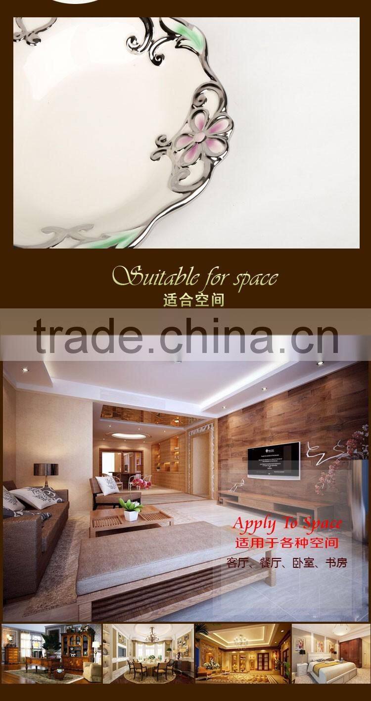 Wholesale golden electroplating fruit departed plate,electorplate golden plate ceramic material