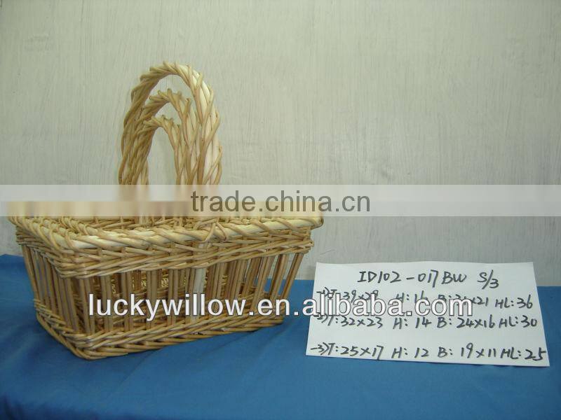 set of three perfect antique willow basket with handle for holiday wholesale