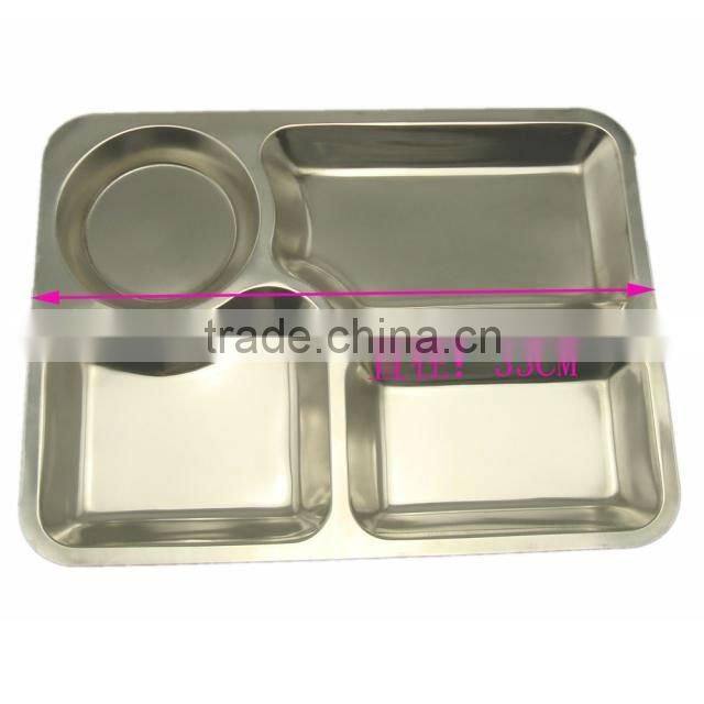 SS18/8 Stainless Steel Fast Food Tray/Mess Tray/Snack Tray,Winolaz