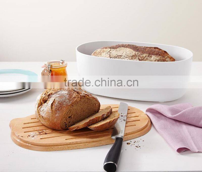 Bread storage container with wooden lid/food container with wooden lid