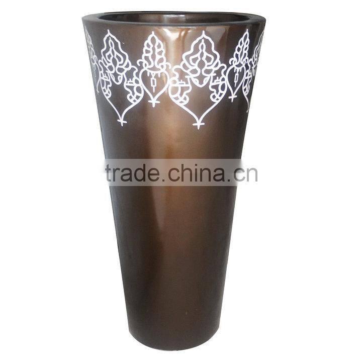 Modern fiberglass planter flowerpot