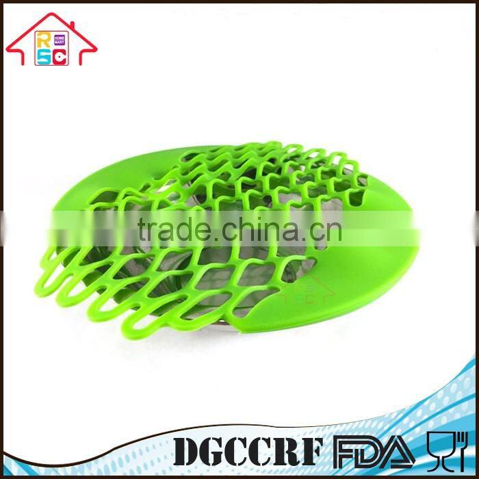 Silicone Flat Splatter Screen Frying Strainer With Antiskid Handle Pot Cover Pan Lid