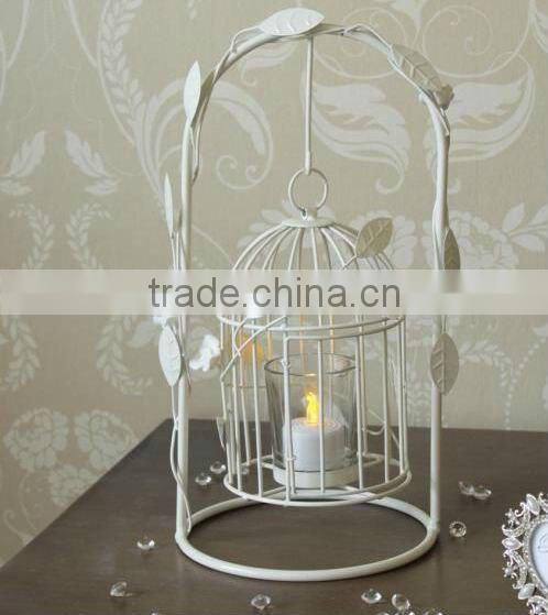 Birdcage tealight holder with rose detailing