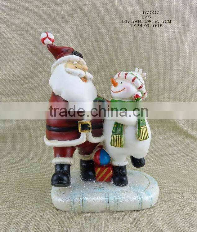 resin christmas santa clause figurine decoration