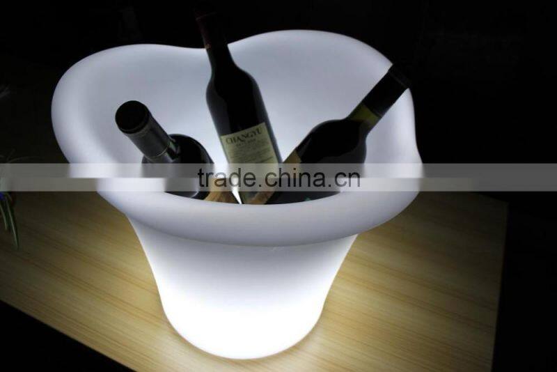 RGB color changing illuminated plastic ice bucket led lighting flower pots