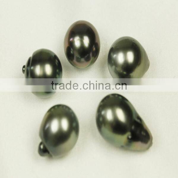 wholesale 10-11mm black baroque circled tahitian loose pearls