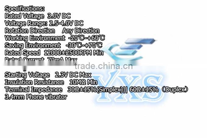 Kind shooting 12*3.4mm Phone vibrator 12mm Phone shock sub Phone vibration motor 11MM 15MM 25MM 30MM 50MM 60mm wires In stock~