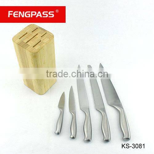 5pcs kitchen knife with wood block (531-609-33)