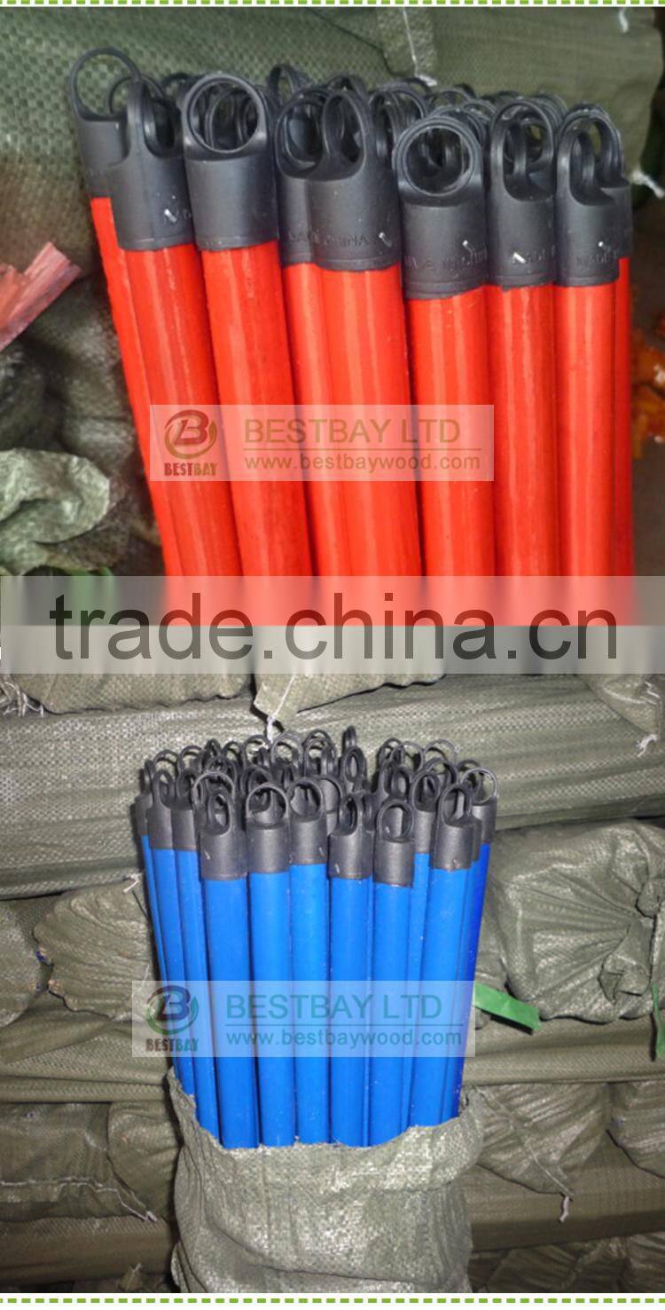 pvc coated wooden stick/plastic broom handle/
