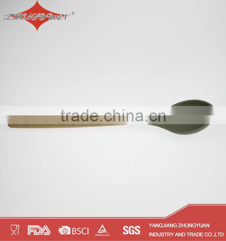 colorful silicone kitchen utensils with wood handle