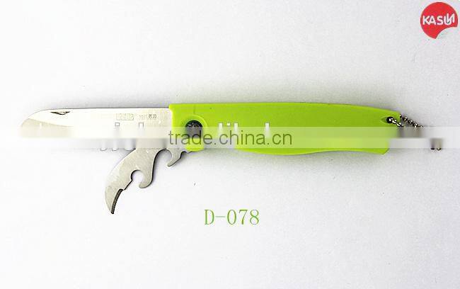 D-077 folding blade pocket knofe with fork multi function kitchen knife set