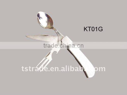 2014 Picnic multi pocket stainless steel barbecue tool set outdoor tableware(K9003-1)