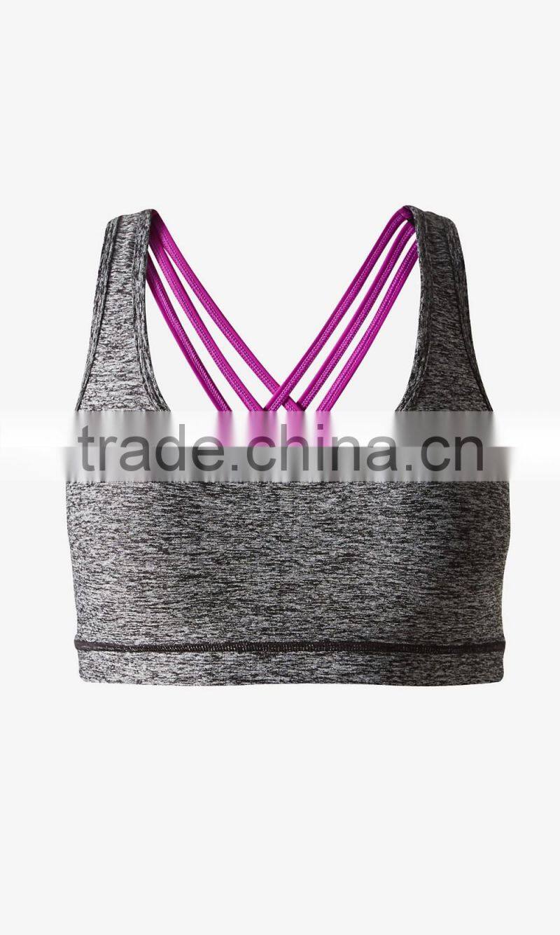 2016 Fashionable Marled Sexy Stripe Sport Bra HST8022