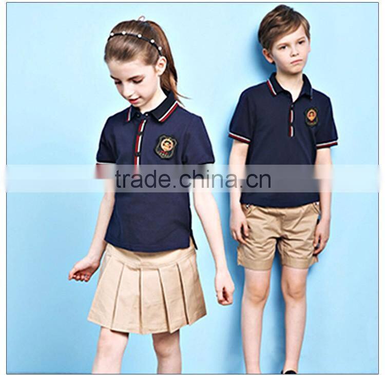 Summer Short Sleeve Kids Polo School Uniform Latest Designs