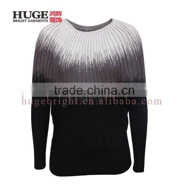 Ladies' dip-dye knitted jumper with batwing sleeves