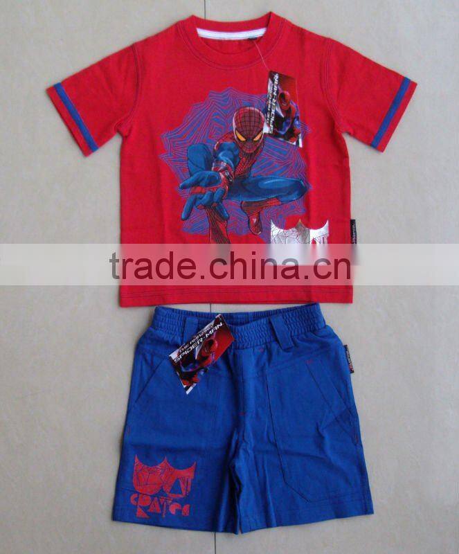 100%Cotton Hot Summer Boys Cotton Pajama Shorts Set