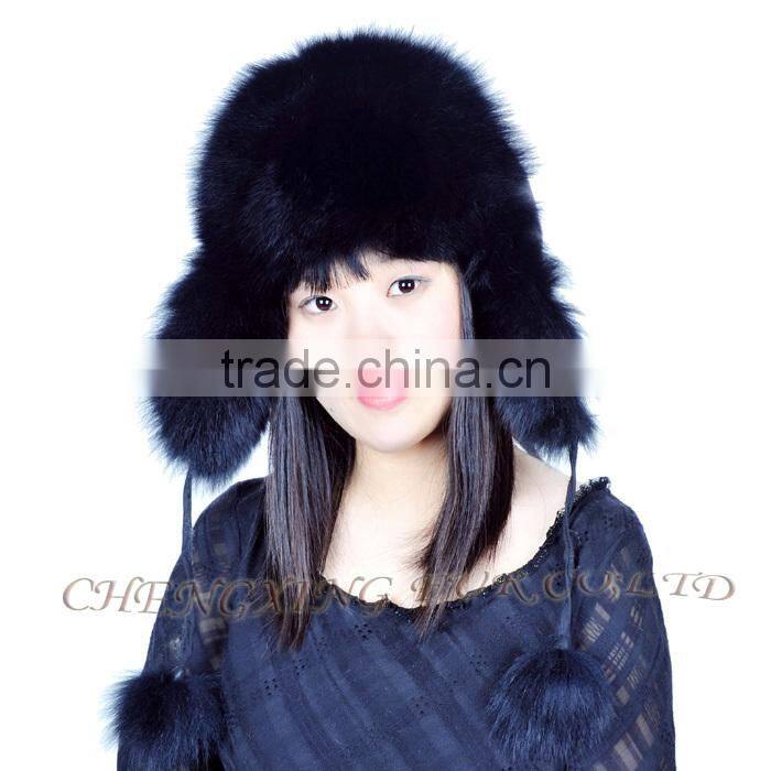 CX-C-38T Alibaba Wholesale China Fashion Cheap Beanie/ Unisex Fox Fur Knitted Hat