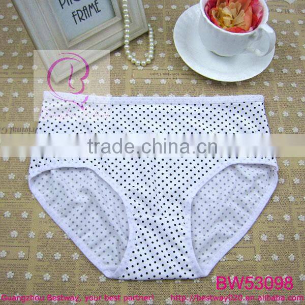 2014 colorful women panties for wholesale high waist cut full back brief panties for women elastic big size under panties