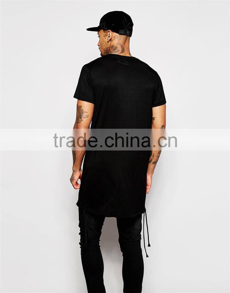 Mens black blank t shirt wholesale long t shirt blank